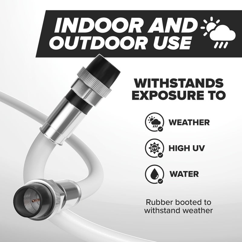 THE CIMPLE CO 150' Feet, White RG6 Coaxial Cable with Rubber booted - Weather Proof Indoor/Outdoor Rated Connectors, F81 / RF, Digital Coax for CATV, Antenna, Internet, Satellite, and More - Image 3